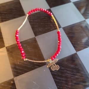 Elegant cherry charm bracelet (Stretchy)